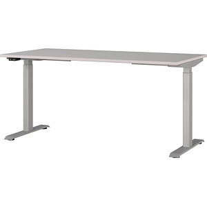 Image GERMANIA JET höhenverstellbarer Schreibtisch kaschmir rechteckig, T-Fuß-Gestell silber 160,0 x 80,0 cm