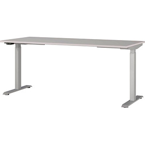 Image GERMANIA JET höhenverstellbarer Schreibtisch kaschmir rechteckig, T-Fuß-Gestell silber 180,0 x 80,0 cm