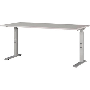 Image GERMANIA DOWNEY höhenverstellbarer Schreibtisch kaschmir rechteckig, C-Fuß-Gestell silber 160,0 x 80,0 cm