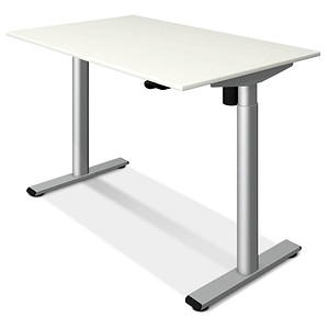 Image Kerkmann Move 1 base elektrisch höhenverstellbarer Schreibtisch weiß rechteckig, T-Fuß-Gestell silber 120,0 x 80,0 cm