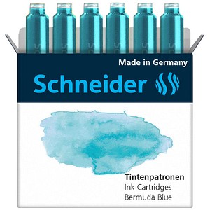Image Schneider Pastell Tintenpatronen für Füller Bermuda Blue 6 St.