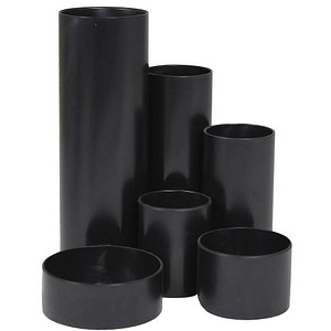 Image M&M Stiftehalter Schreibtisch-Boy schwarz Polystyrol 6 Fächer 12,9 x 13,9 x 14,7 cm
