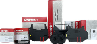 Image KORES Farbband, Gruppe 5-6, Doppelspule, Nylon, schwarz-rot für brother, Hermes