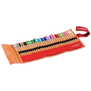 Image STABILO Fineliner point 88, 30er Rollerset, orange/weiß Nylonetui mit Sichtfens