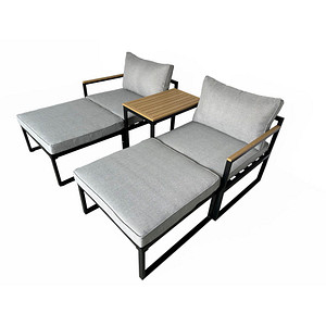 Image greemotion Loungegruppe Retiro grau, schwarz Metall, 11-teilig