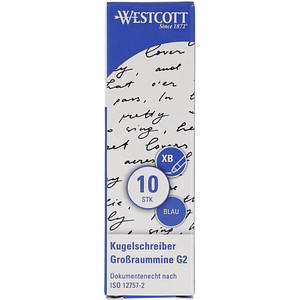 Image WESTCOTT Kugelschreiberminen XB 10 St. blau, 10 St.