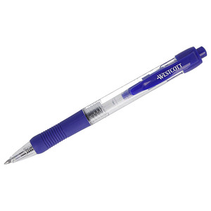 Image WESTCOTT Gelschreiber transparent/blau 0,4 mm, Schreibfarbe: blau, 1 St.
