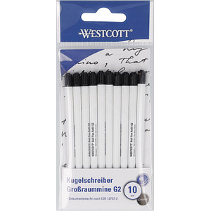 Image WESTCOTT Kugelschreiberminen XB 10 St. schwarz, 10 St.