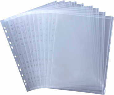 Image Gleitverschlussbeutel Gleitverschlusstaschen Sichttaschen A4 quer transparent natur - Gleitverschlussbeutel zum Abheften mit EURO-Lochung, Abheftrand, Gleitverschluss - 10 Stück