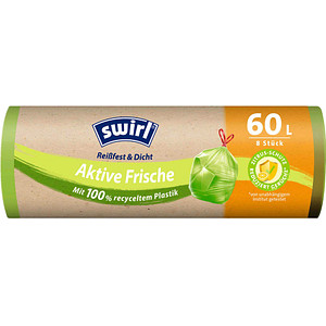 Image swirl® Müllbeutel Reißfest & Dicht Aktive Frische 4638 60,0 l grün, 8 St.