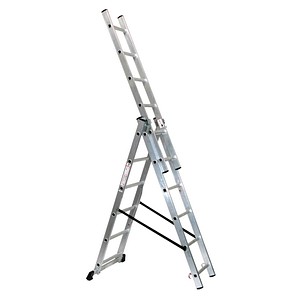 Image SZ Metall Schiebeleiter alu 3x 6 Sprossen, H: 381,0 cm