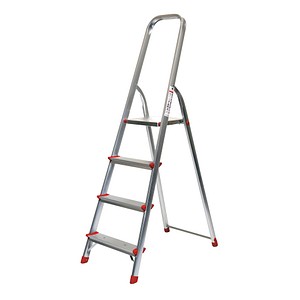 Image SZ Metall Stehleiter alu 4 Stufen, H: 157,0 cm