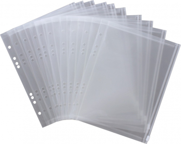 Image Gleitverschlussbeutel Gleitverschlusstaschen Sichttaschen A5 quer transparent natur - Gleitverschlussbeutel zum Abheften mit EURO-Lochung, Abheftrand, Gleitverschluss - 10 Stück