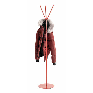 Image HAKU Möbel Kleiderständer 47499 rot Metall 3 Haken 35,0 x 173,0 cm