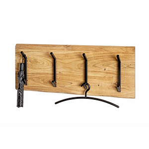 Image HAKU Möbel Wandgarderobe 52975 akazie Holz 4 Haken 90,0 x 36,0 cm