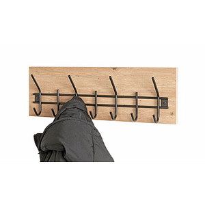 Image HAKU Möbel Wandgarderobe 54440 eiche Holz 7 Haken 60,0 x 20,0 cm