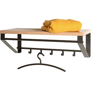 Image HAKU Möbel Wandgarderobe 54441 eiche Holz 5 Haken 70,0 x 23,0 cm