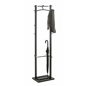 Image HAKU Möbel Kleiderständer 54527 schwarz Metall 10 Haken 40,0 x 175,0 cm