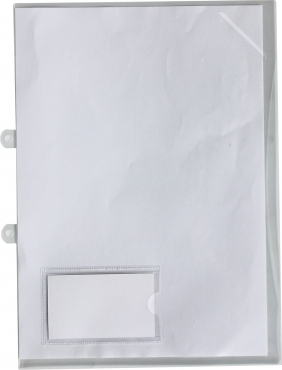 Image EXXO by HFP Sichthüllen / Aktenhüllen / Dokumentenhüllen A4, aus PP, mit Daumenaussparung, Visitenkartentasche, Abheftvorrichtung, oben und seitlich offen, Farbe: transparent klar- 10 Stück