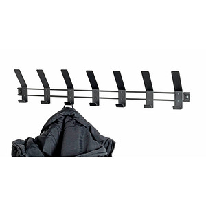 Image HAKU Möbel Wandgarderobe 54535 schwarz Metall 7 Haken 74,0 x 14,0 cm