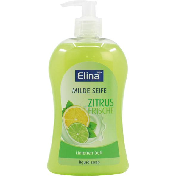 Image Elina Cremeseife/Flüssigseife in Spenderflasche 500 ml | Zitrus Frische Limette