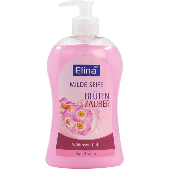 Image Elina Cremeseife/Flüssigseife in Spenderflasche 500 ml | Blütenzauber Wildrose