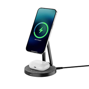 Image XLAYER MagFix Pro 2 in 1 Induktive Ladestation schwarz, 15 Watt