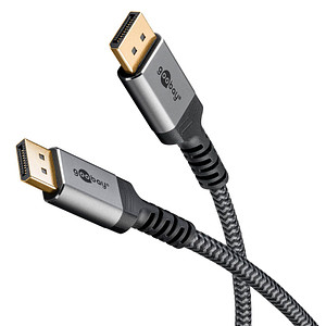 Image goobay DisplayPort 1.4 Kabel 1,0 m grau, schwarz