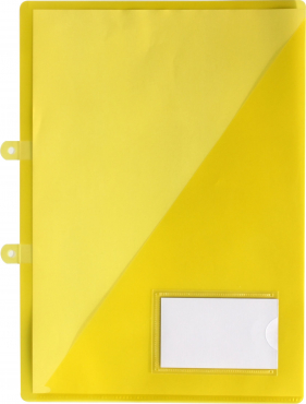 Image EXXO by HFP Angebotsmappen A4 / Einlegemappen / Sichttaschen A4, aus PP, mit Abheftvorrichtung, Visitenkartenhalter und Innentasche, Farbe: transparent gelb- 10 Stück