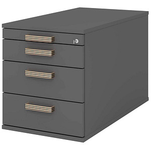 Image HAMMERBACHER Solid TC30 Rollcontainer grafit 4 Auszüge 42,8 x 80,0 x 51,2 cm