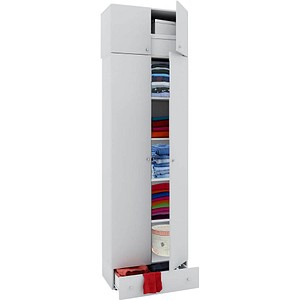 Image VCM my office Vandol Aktenschrank weiß 4 Fachböden 70,0 x 40,0 x 238,0 cm