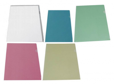 Image EXXO by HFP Sichthüllen / Aktenhüllen / Dokumentenhüllen A4, 180my, aus PP, mit Daumenaussparung, oben und seitlich offen, Farbe: transparent farbig sortiert - 100 Stück
