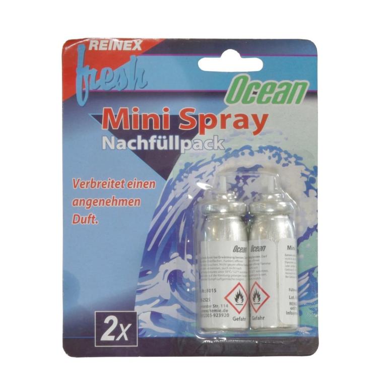 Image REINEX Lufterfrischer-Minispray 2 x 10 ml, Nachfüllpack | Ocean 2 Duftkartuschen