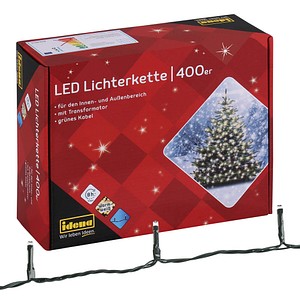Image Idena 400er LED Lichterkette schwarz 47,9 m