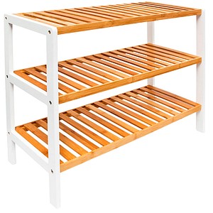 Image relaxdays Schuhregal braun, weiß 70,0 x 24,5 x 54,5 cm