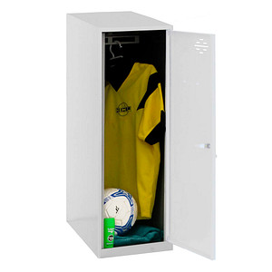 Image Simonrack Spind SIMONLOCKER DISM SINGLE grau, weiß 8425437065118, 1 Schließfach 30,0 x 50,0 x 91,5 cm