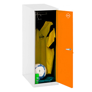 Image Simonrack Spind SIMONLOCKER DISM SINGLE weiß, orange 8425437118067, 1 Schließfach 40,0 x 50,0 x 91,5 cm