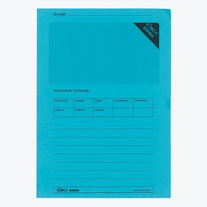 Image 100 ÖKI Sichthüllen Ordo DIN A4 blau glatt 120 g/qm