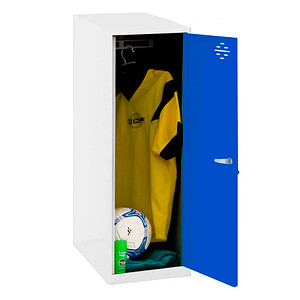 Image Simonrack Spind SIMONLOCKER DISM SINGLE weiß, blau 8425437118036, 1 Schließfach 40,0 x 50,0 x 91,5 cm