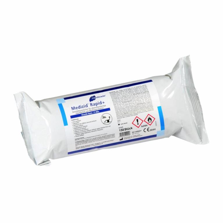 Image Medizid® Rapid+ Desinfektionstücher-Nachfüllpackung | 150 Tücher Desinfektionstücher für alkoholbeständige Oberflächen von Medizinprodukten