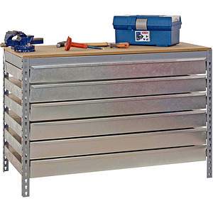 Image Simonrack Werkbank SIMONWORK BT5 BOX grau 6 Schubladen 151,0 x 76,0 x 84,2 cm