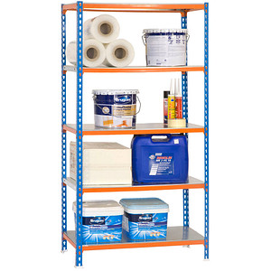Image Simonrack Schwerlastregal SIMONCLICK 8435104912690 blau, orange, silber 90,0 x 40,0 x 180,0 cm