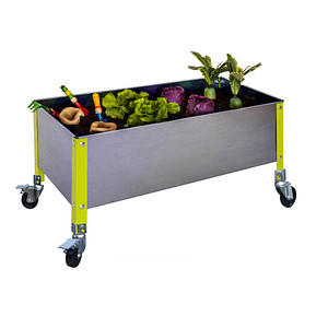 Image Simonrack Hochbeet SIMONGARDEN URBAN Metall grün, silber rechteckig 90,0 x 48,5 cm
