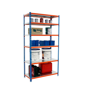 Image Simonrack Schwerlastregal SIMONCLICK 8435104953914 blau, orange, silber 90,0 x 40,0 x 250,0 cm