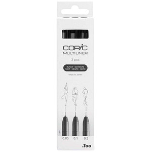 Image COPIC Fineliner MULTILINER, schwarz, 3er Set