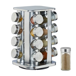 Image relaxdays Gewürzkarussell silber