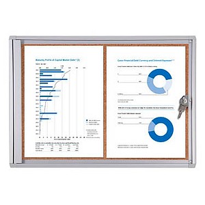 Image Showdown® Displays Schaukasten Economy XS Kork silber 2x DIN A4