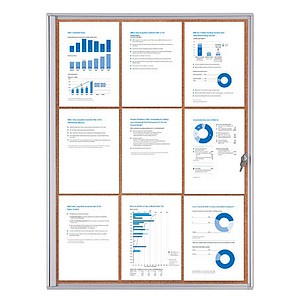 Image Showdown® Displays Schaukasten Economy XS Kork silber 9x DIN A4