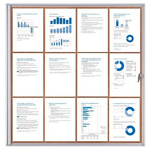 Image Showdown® Displays Schaukasten Economy XS Kork silber 12x DIN A4