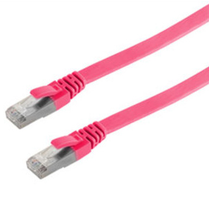Image SHIVERPEAKS RJ45 Patchkabel flach U/FTP Cat.7 magenta 3,0m
